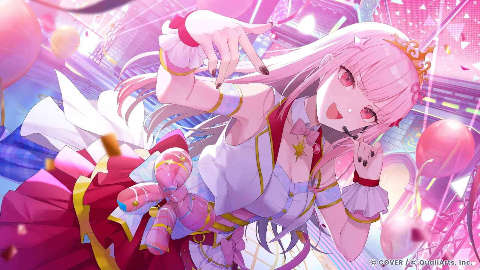 Mori Calliope Idol Performance - Anime Illustration 4K Wallpaper (3840x2160)