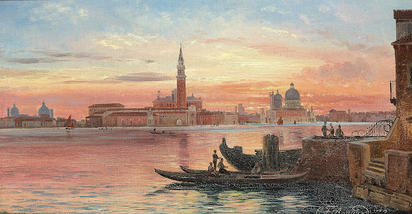 Venedig i solnedgangen