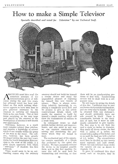 Televisor, How To Make-1928