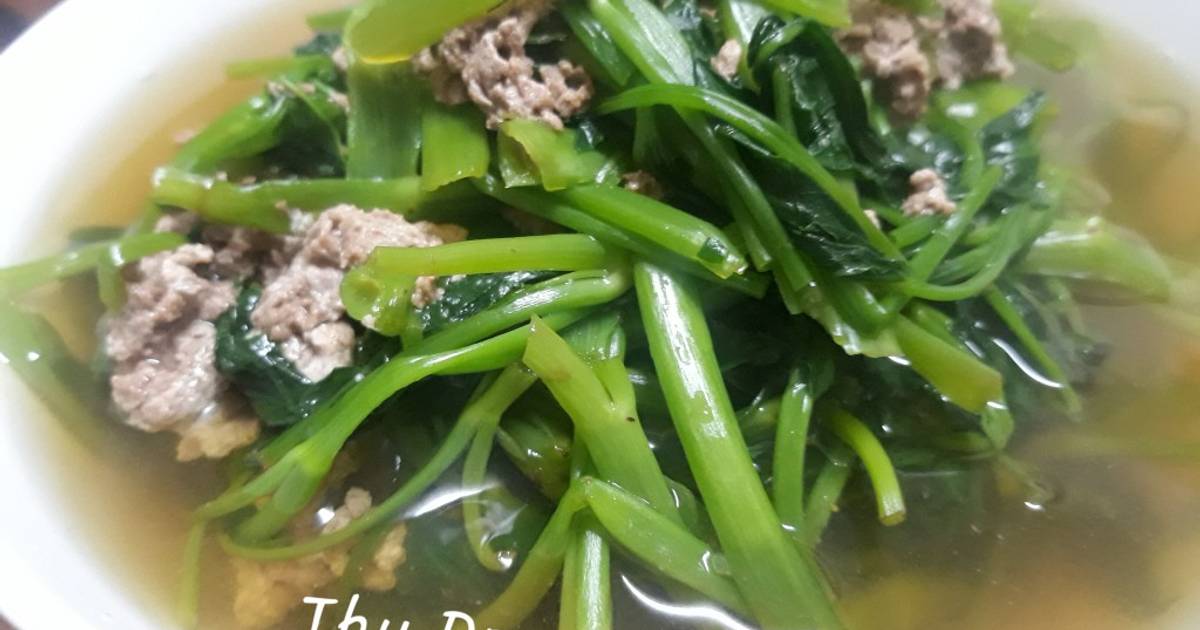 Canh cua đồng rau muống