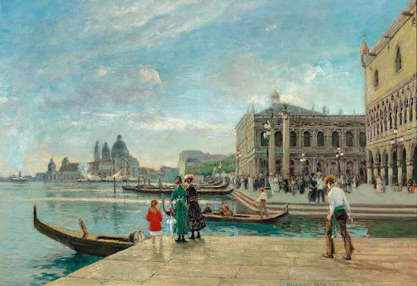 Venice a view of St Marks Columns and Santa Maria della Salute