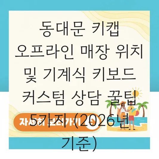 동대문 키캡 오프라인 매장 위치 및 기계식 키보드 커스텀 상담 후기 대표 이미지
