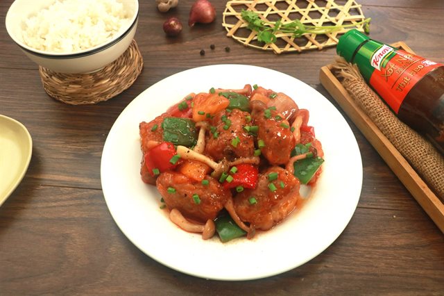 Sườn Xào Nấm Chua Ngọt