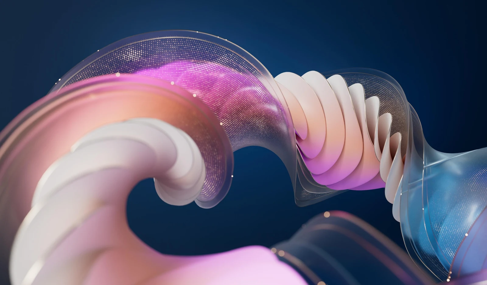 Abstract Pink And Blue Swirls - 3D Digital Art 2K Wallpaper (3680x2160)