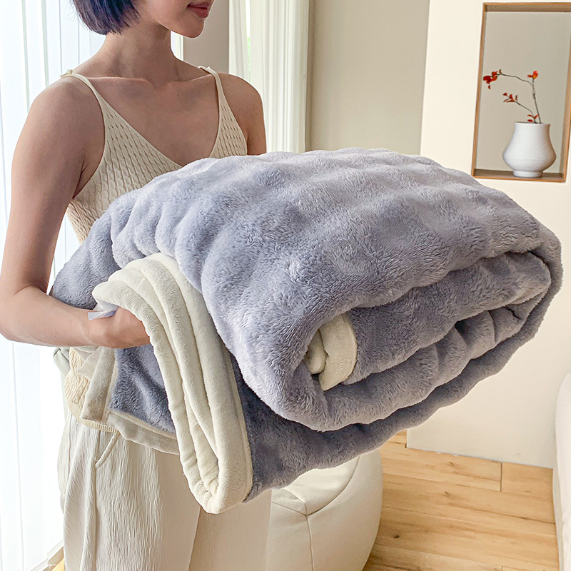 Fluffy Plush Blanket Made of Faux Rabbit Fur