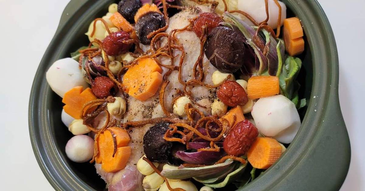 Gà tiềm atiso và nấm