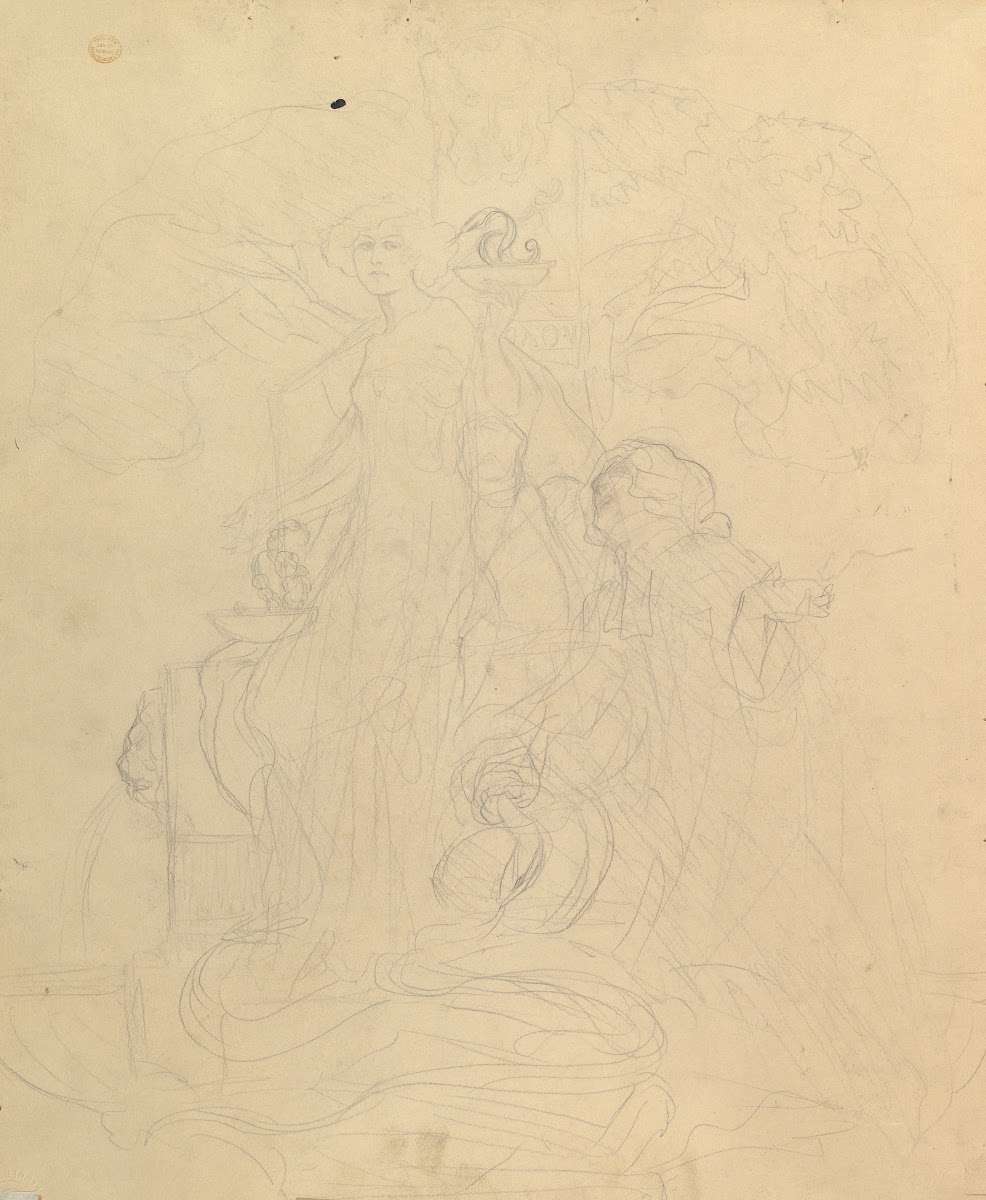 Study for a Bookplate with St George Rescuing a Maiden from a Dragon