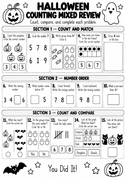 Halloween Counting Mixed Review