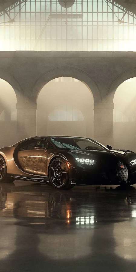 Bugatti Chiron Golden Era iPhone Phone Wallpaper