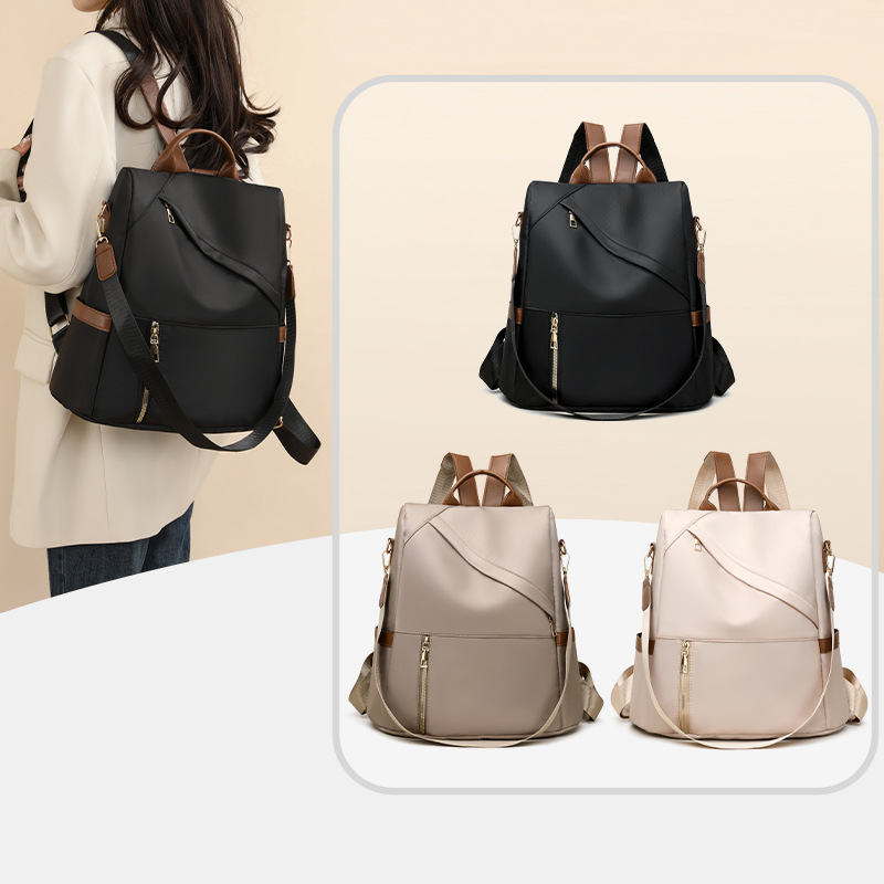 Backpack, nylon, waterproof, solid color