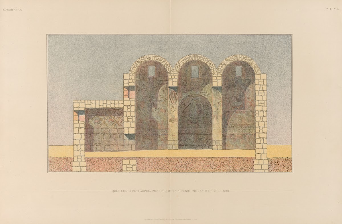 Ḳuṣejr ʻAmra mit einer Karte von Arabia Petraea Pl08 1907