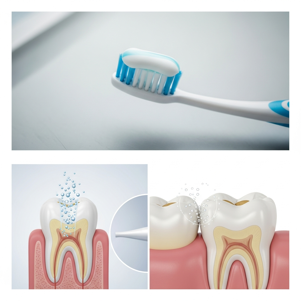 牙膏與日常口腔清潔教育插圖