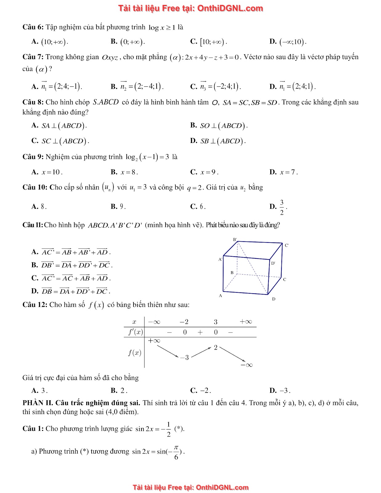32 đề phát triển minh họa môn toán - có đáp án