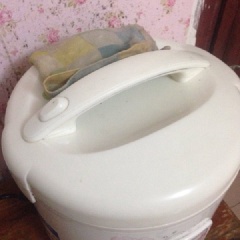 Cho hành tỏi vào nồi rồi nấu cho cơm chín.