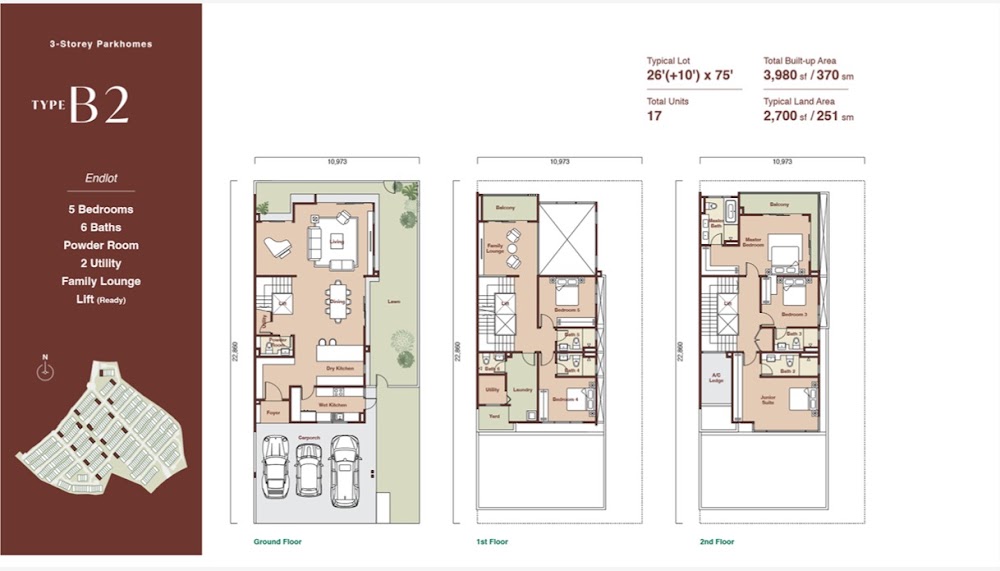 Zenia Damansara Condovilla - Type B2 (Corner Extended) floor plan — 2053 sq ft, 5 bedrooms