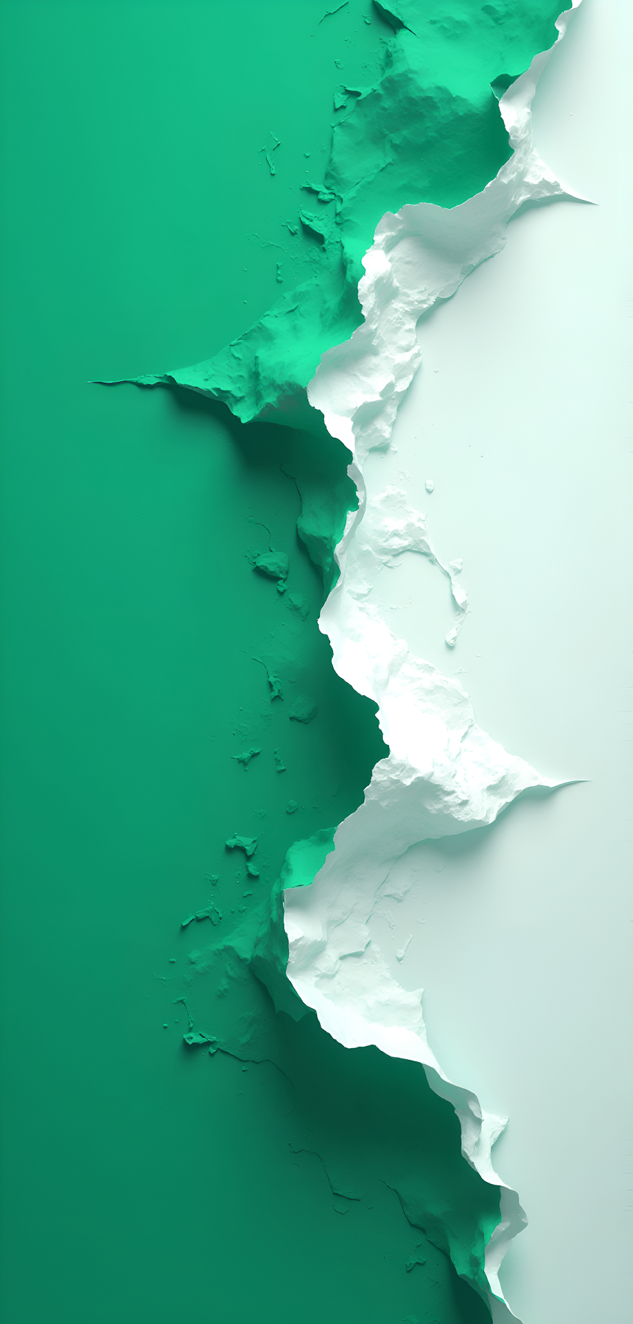 Abstract green and white textured wave with 3D depth - Free 4K mobile Wallpaper
