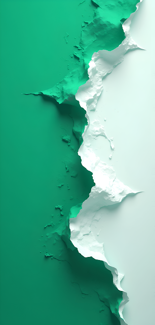Abstract green and white textured wave with 3D depth - Free mobile Wallpaper