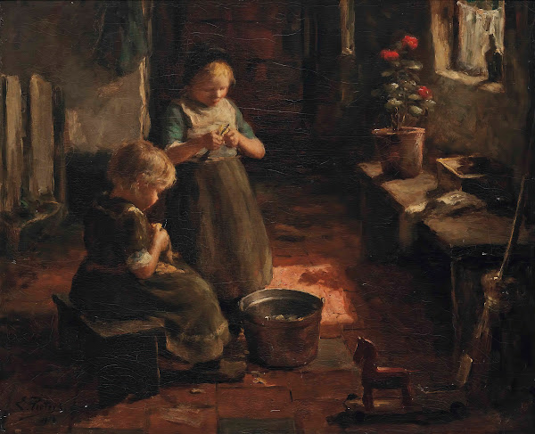 Peeling potatoes 1918