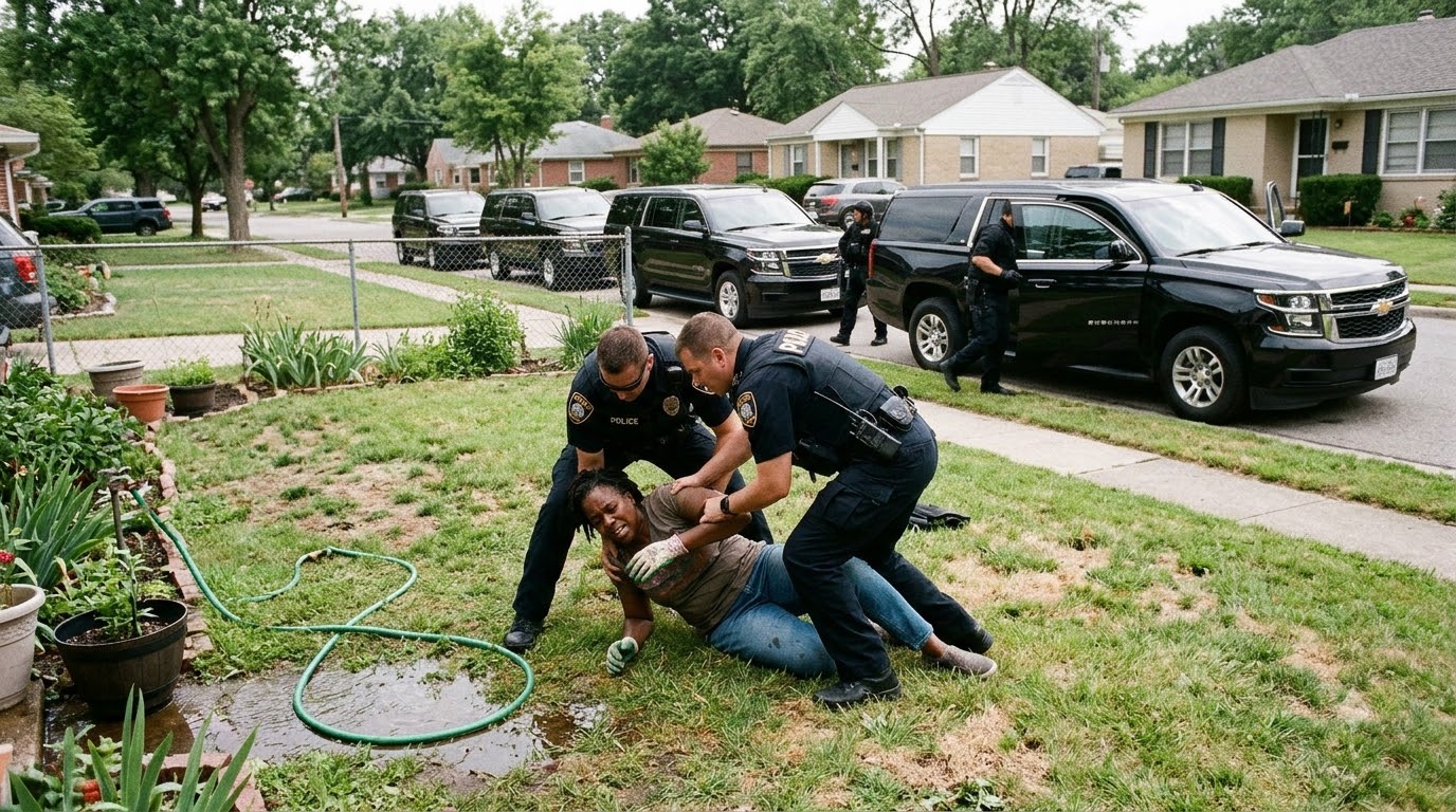 Cops Tackled A Black Woman Watering Her Own Garden — Then A Black SUV Convoy Pulled Up 30 Seconds Later