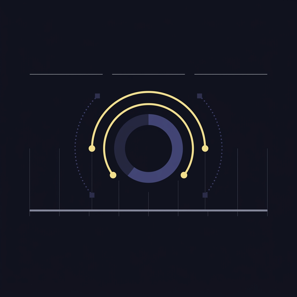 How to Calculate Win Rate Correctly 2D vector minimalist infographic showing confidence intervals around a percentage marker comparing Wilson solid arc and Clopper Pearson dotted arc on dark brand background