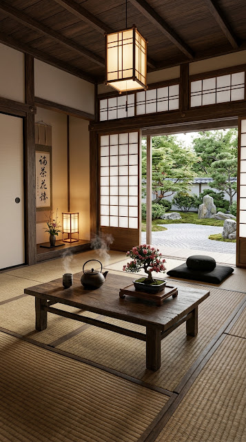Tranquil Interior Meditation Room with Shoji Screens and Zen Garden - Free mobile Wallpaper