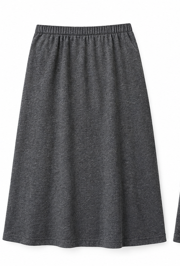 Fuste - Fustă Faded Glory gri lungă cu talie elastică - 4XL