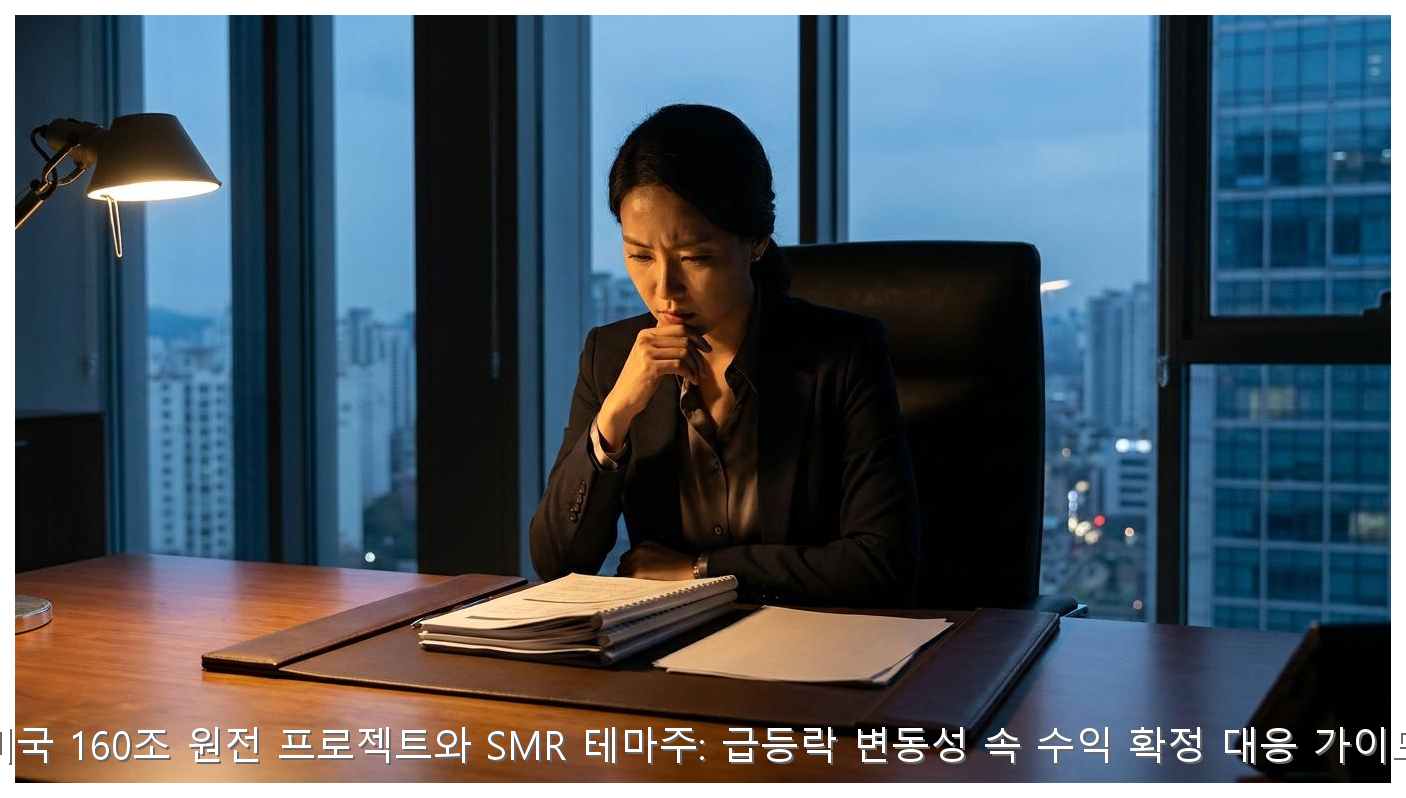미국 160조 원전 프로젝트와 SMR 테마주: 급등락 변동성 속 수익 확정 대응 가이드 핵심 안내 및 분석 인포그래픽 (3)