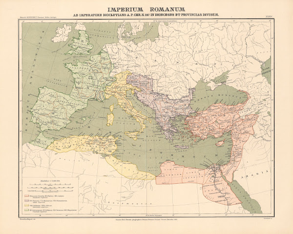 Imperium Romanum ab imperatore Diocletiano apChrN297 in dioeces et provincias di
