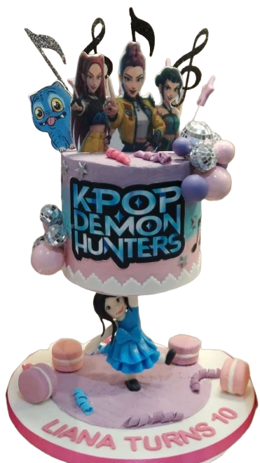 K POP Demon Hunters Themed Birthday Cake CB-NC743