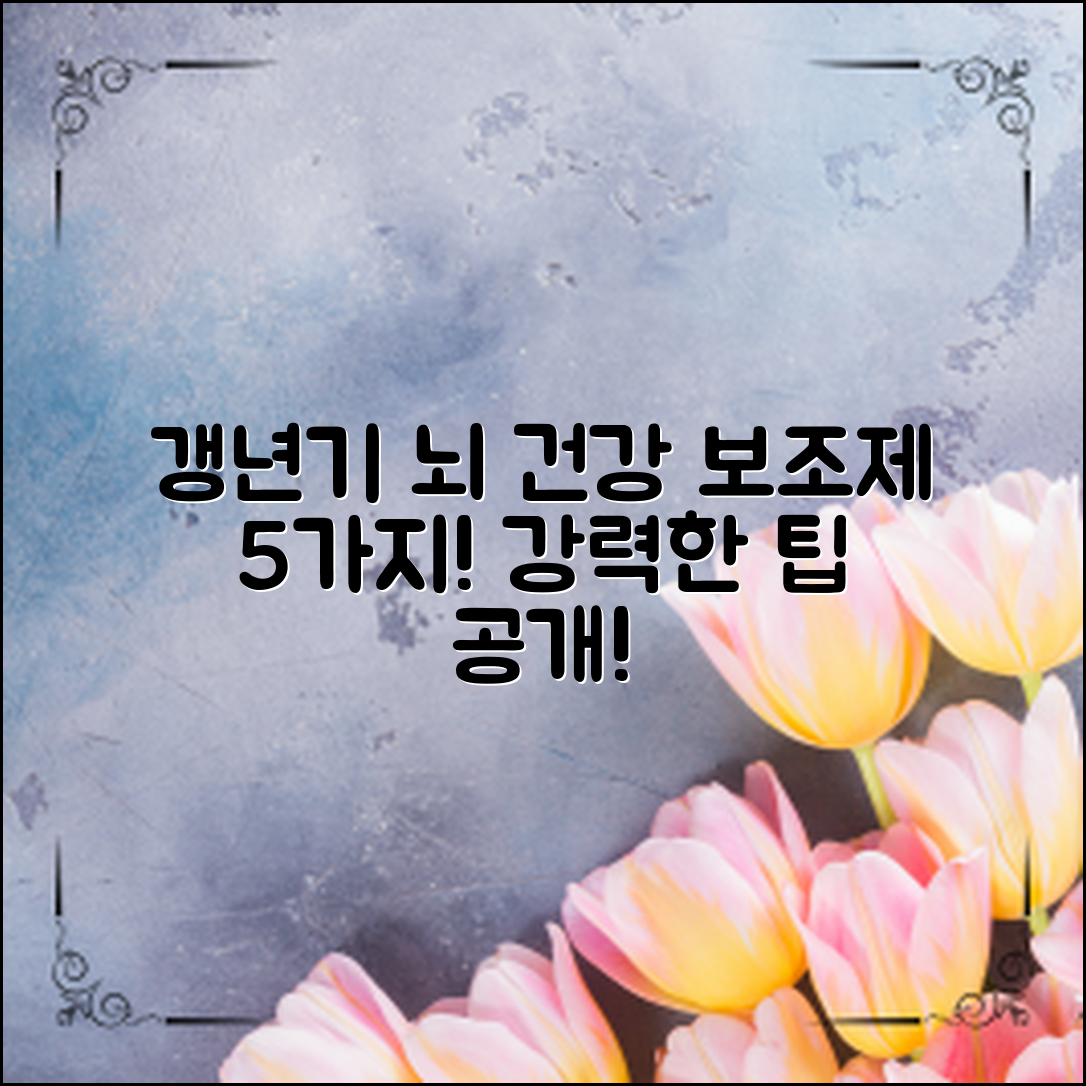 갱년기, 뇌 건강을 위한 보조제 5가지