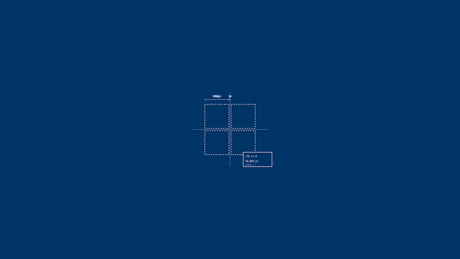 Blueprint Of Windows 11 Logo - Technical Blueprint Diagram 8K Wallpaper (7680x4320)