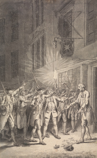 The Mob Assembled to Pull Down the Bawdy House kept by Peter Wood in the Strand