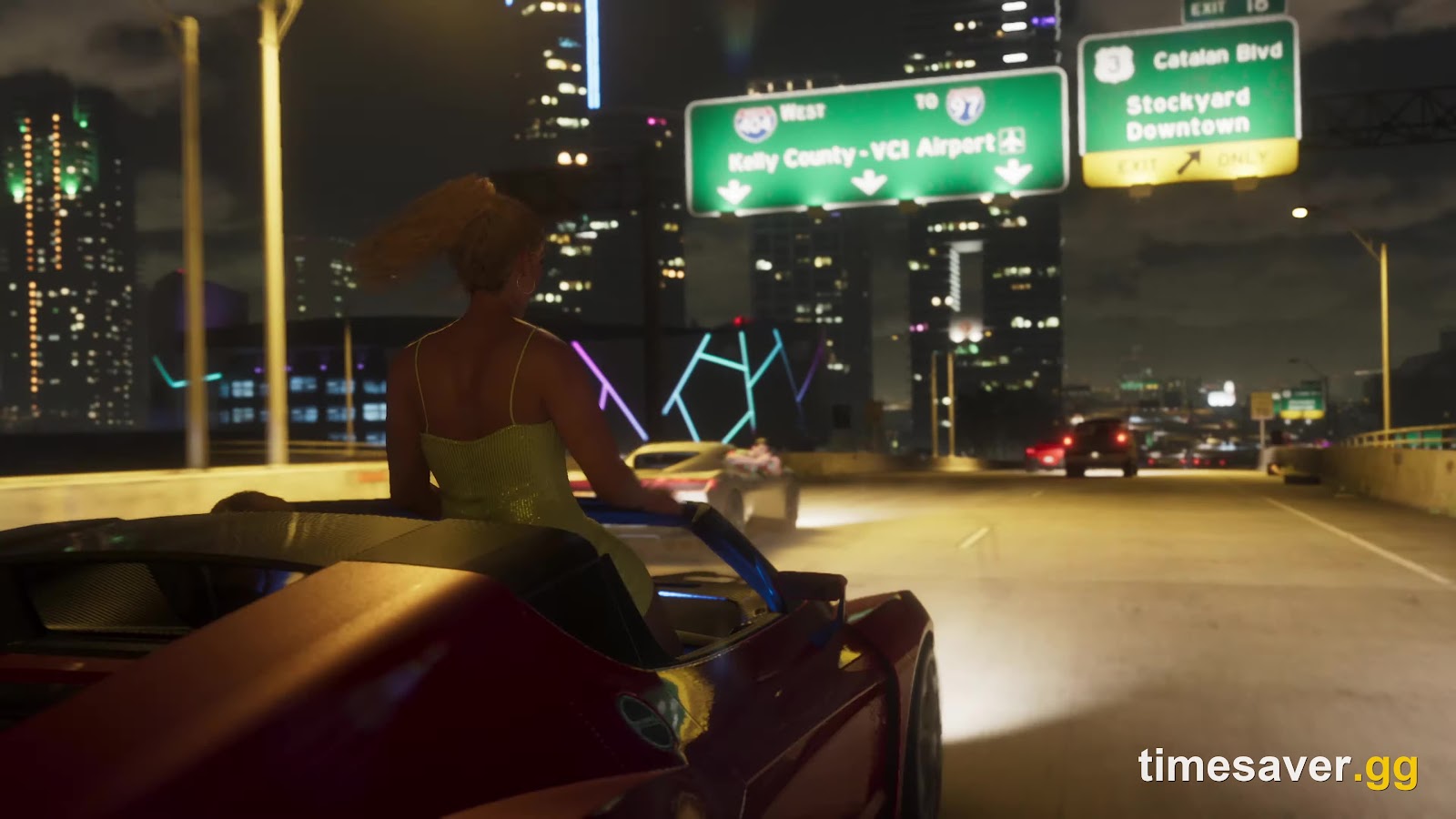 GTA 6 Vice City neon coastline from an official trailer