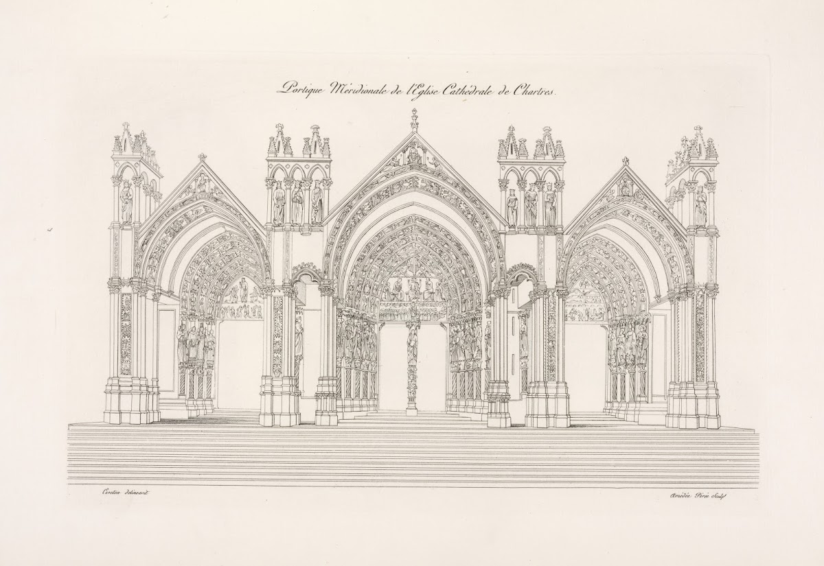 Portique méridionale de léglise cathédrale de Chartres 1839