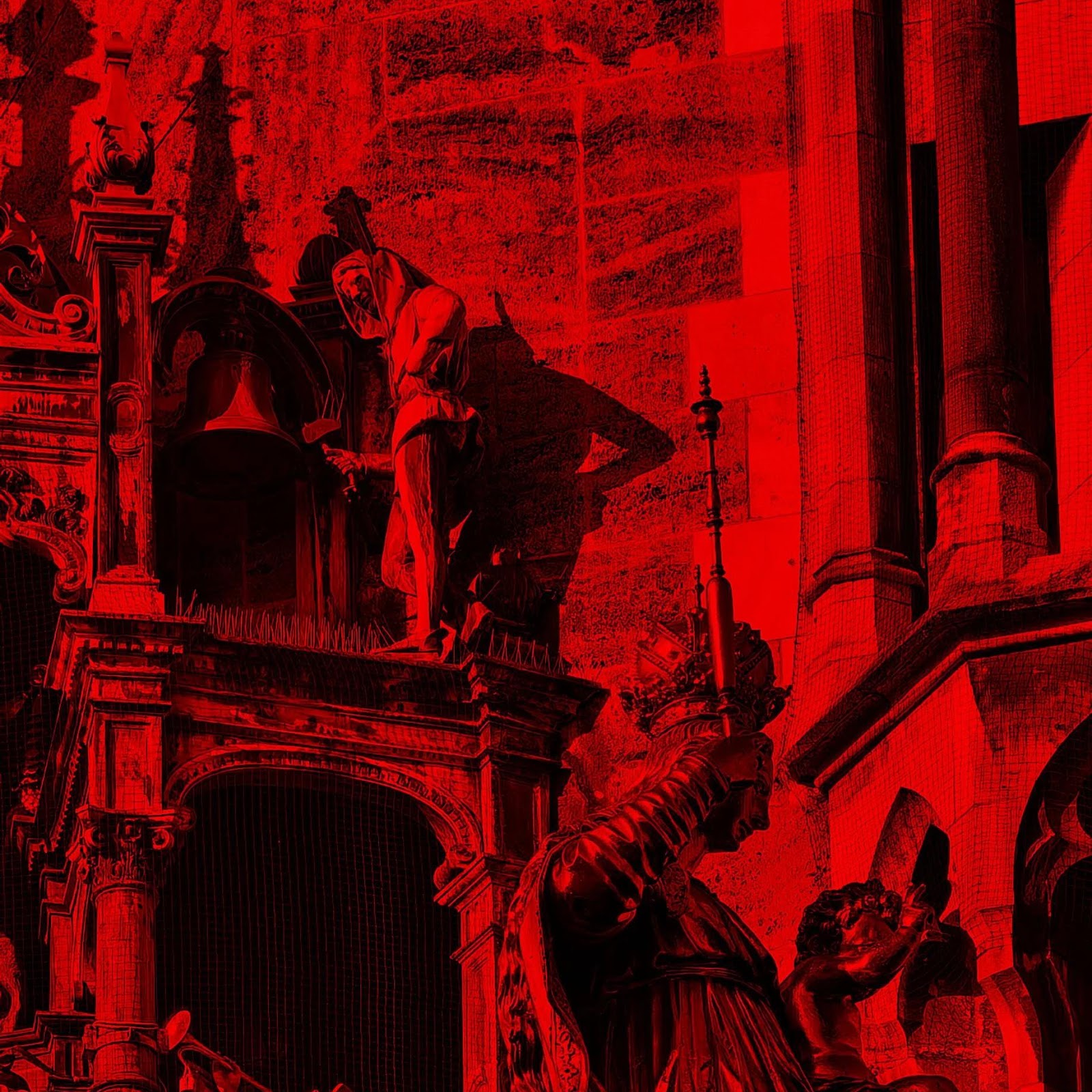 Download Monochromatic Red Gothic Architecture 2K iPhone