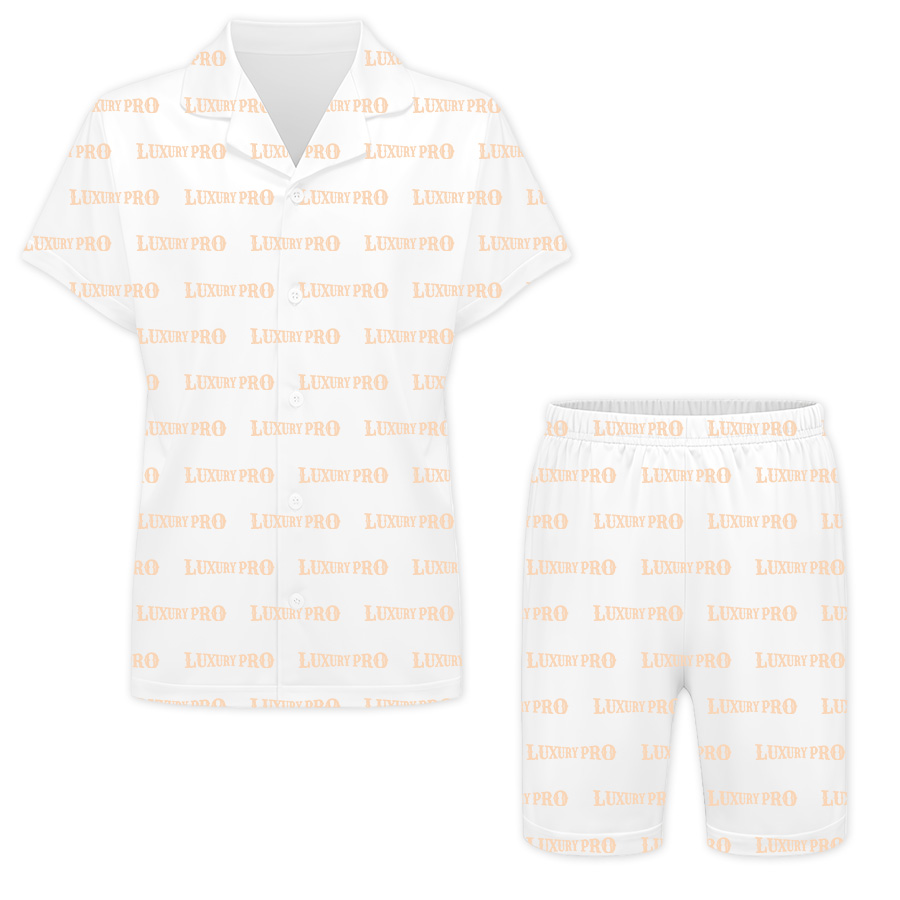 AOP Short-sleeved shirt and shorts pajama set