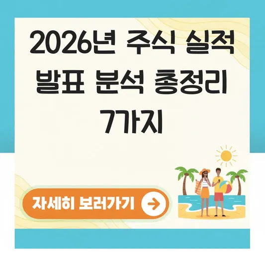 2026년 주식 실적 발표 분석 총정리 7가지