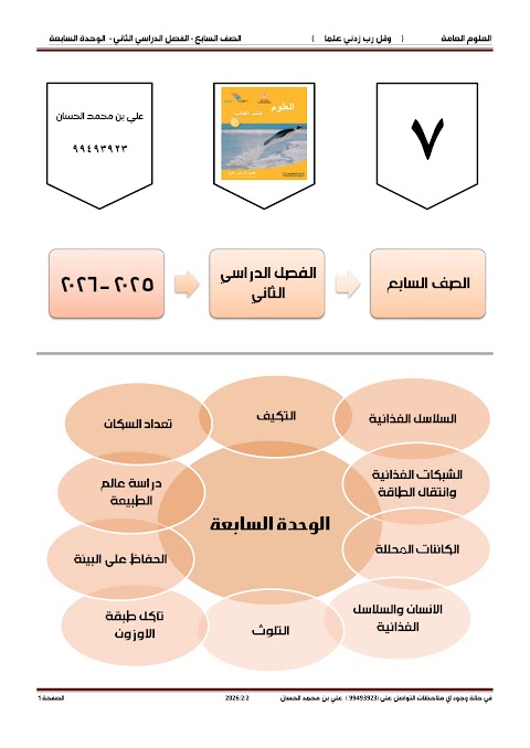 كراسة إثرائية سؤال وجواب في الوحدة السابعة القوى الدفع والسحب الوزن والاحتكاك - علوم الصف 7 الفصل 2