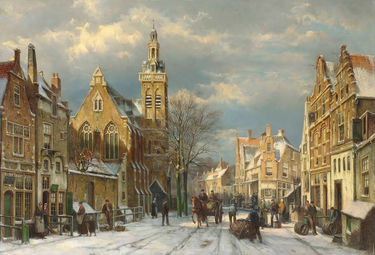 A winters day in a sunlit street