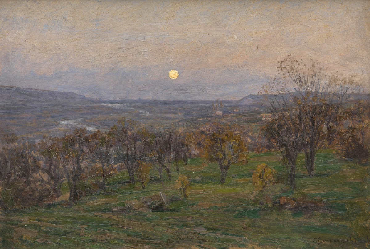 Blick auf die Donau und Klosterneuburg 1919