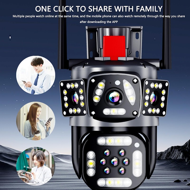 Cámara de Seguridad Triple Lens 4K