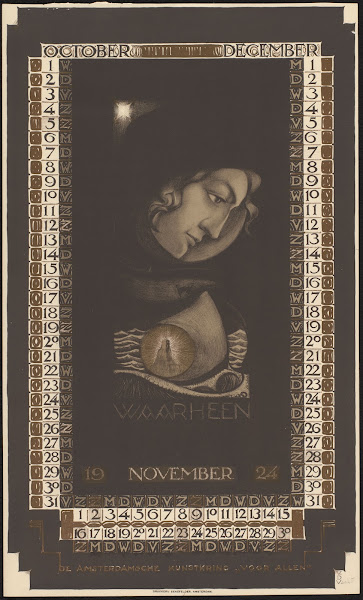 Kalenderblad Voor Oktober Tot En Met December 1924 1923