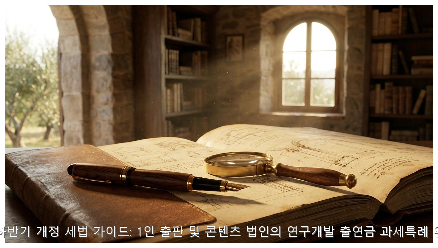 2026년 하반기 개정 세법 가이드: 1인 출판 및 콘텐츠 법인의 연구개발 출연금 과세특례 완벽 분석 핵심 안내 및 분석 인포그래픽 (4)