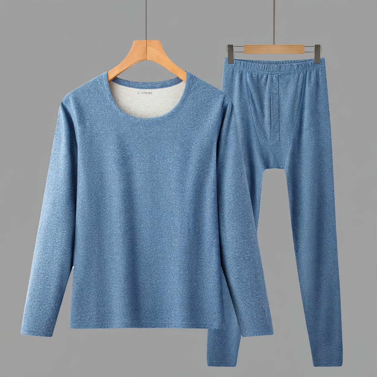 Thermal underwear set, padded, round neckline