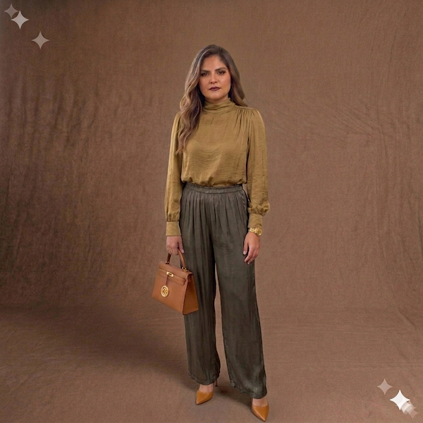 Pantalón Verde Oliva Satinado