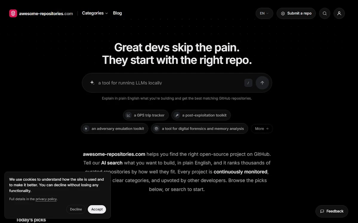 Captura de Awesome Repositories
