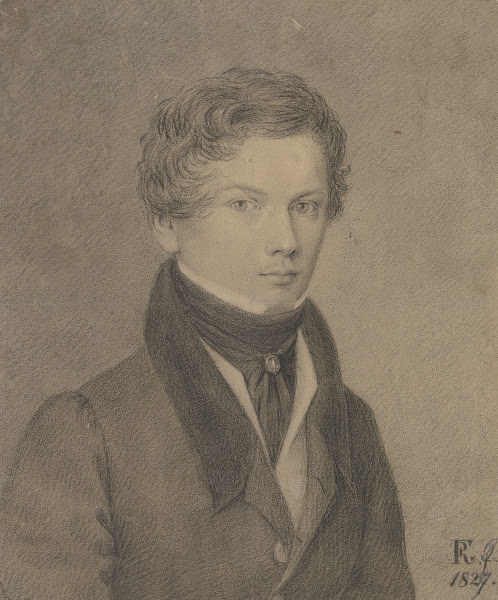 Brustbildnis eines jungen Mannes halb nach rechts 1827