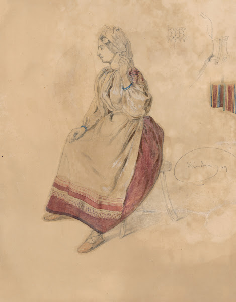Seated Young Woman in a Folk Costume 1849