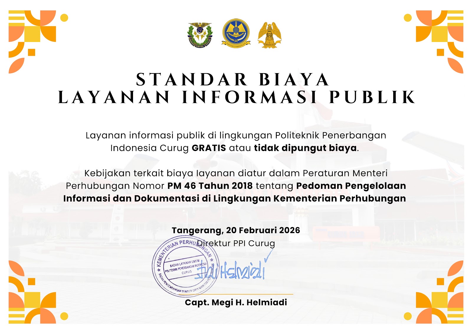 Standar Biaya Layanan