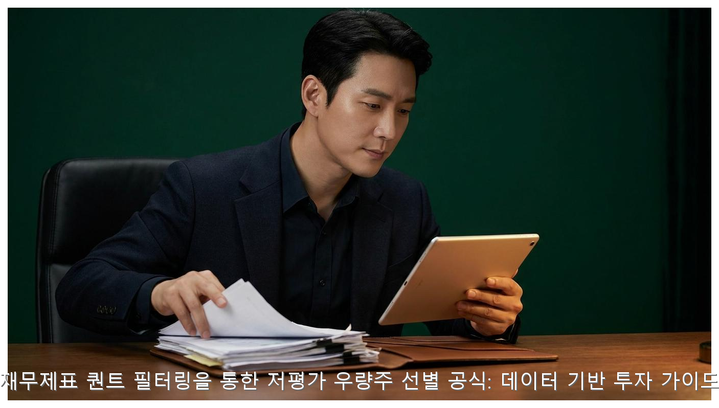 재무제표 퀀트 필터링을 통한 저평가 우량주 선별 공식: 데이터 기반 투자 가이드 핵심 안내 및 분석 인포그래픽 (2)